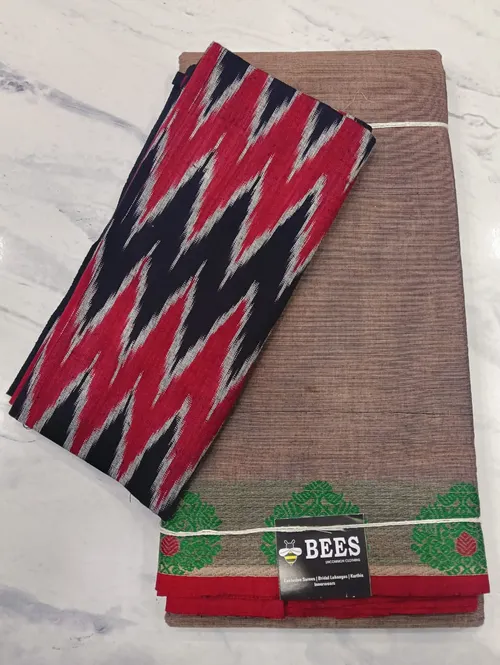 Chettinadu Cotton A02105 (Green Maroon)